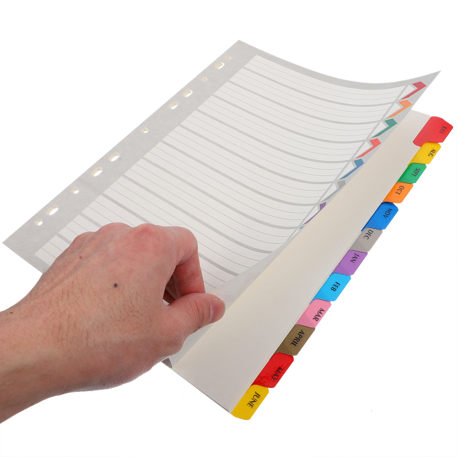Index Tab Divider - 12 Hojas de Divisores para Encuadernadores,