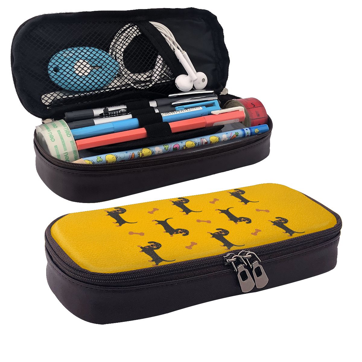 Estuche de cuero para lápices  - Tan Stationery & Office Supply reseña y precio
