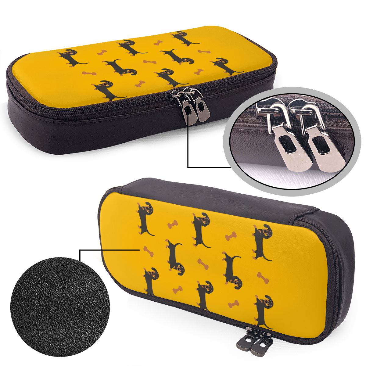 Estuche de cuero para lápices  - Tan Stationery & Office Supply reseña y precio