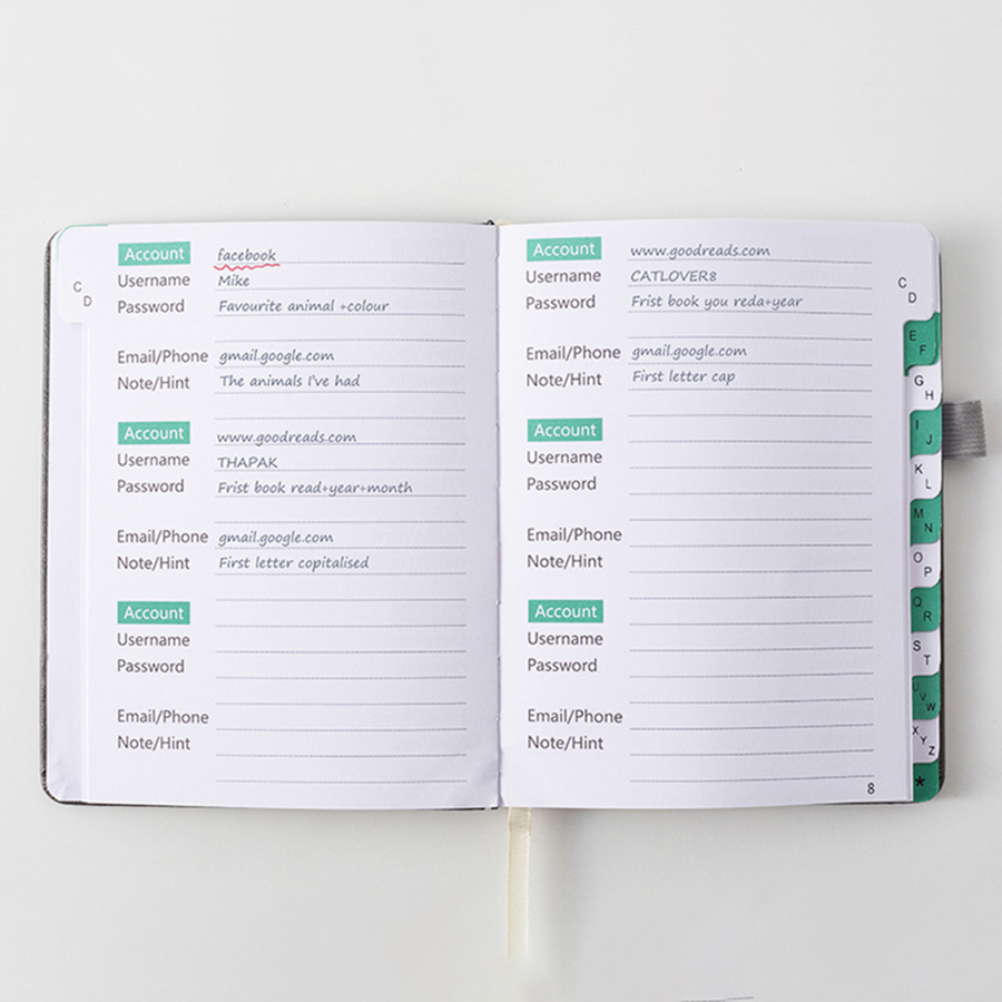 Libro compacto con contraseña  - Index Tab Divider reseña y precio